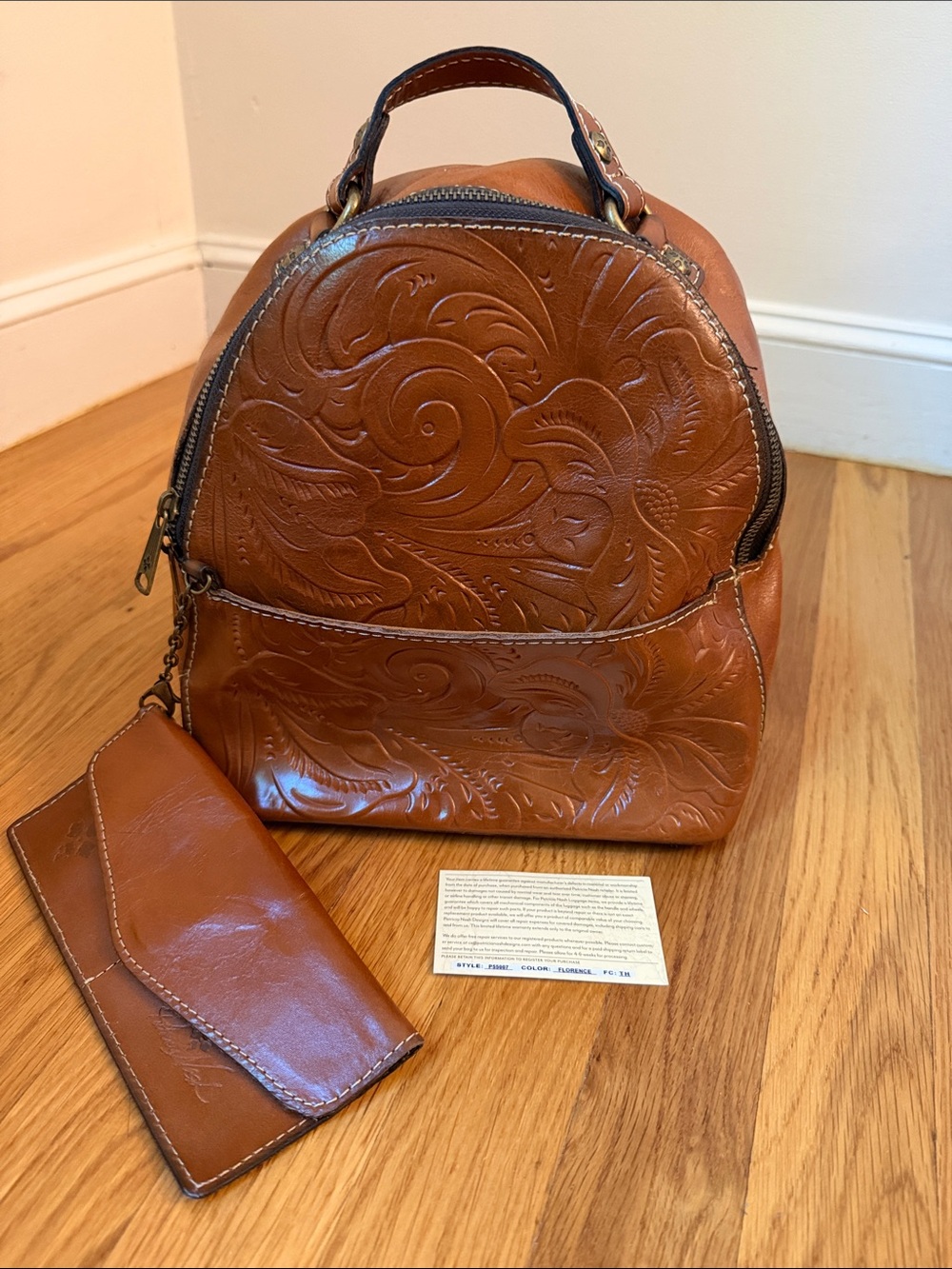 Patricia Nash Florence Tooled Leather Mini Backpack – NWOT 🤎